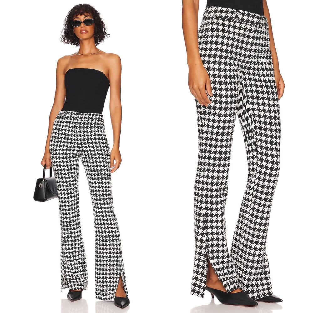 NWT ANINE BING Jocelyn Houndstooth Trouser Black White Size Small Chic Academia